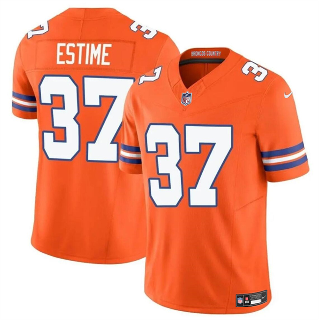 Denver Broncos #37 Audric Estime Orange F.U.S.E. Mile High Collection 1977 Throwback Vapor Limited Stitched Jersey - Zenithce