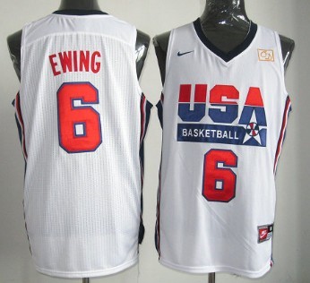 1992 Olympics Team USA #6 Patrick Ewing White Swingman Jersey - Zenithce