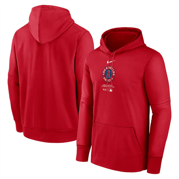 Los Angeles Angels Red 2024 Collection Practice Performance Pullover Hoodie - Zenithce