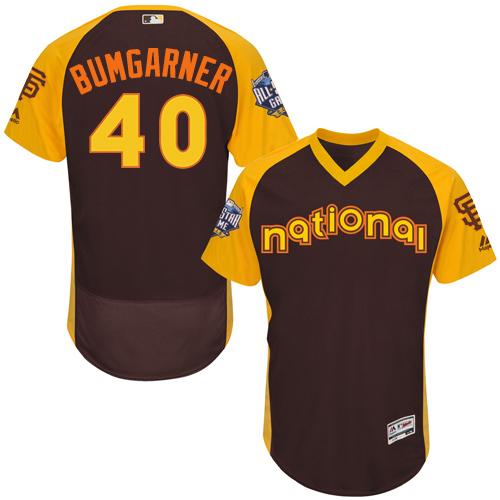 Giants #40 Madison Bumgarner Brown Flexbase Authentic Collection 2016 All-Star National League Stitched Jerseys - Zenithce