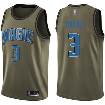Magic #3 Chuma Okeke Green Swingman Salute to Service Jersey - Zenithce
