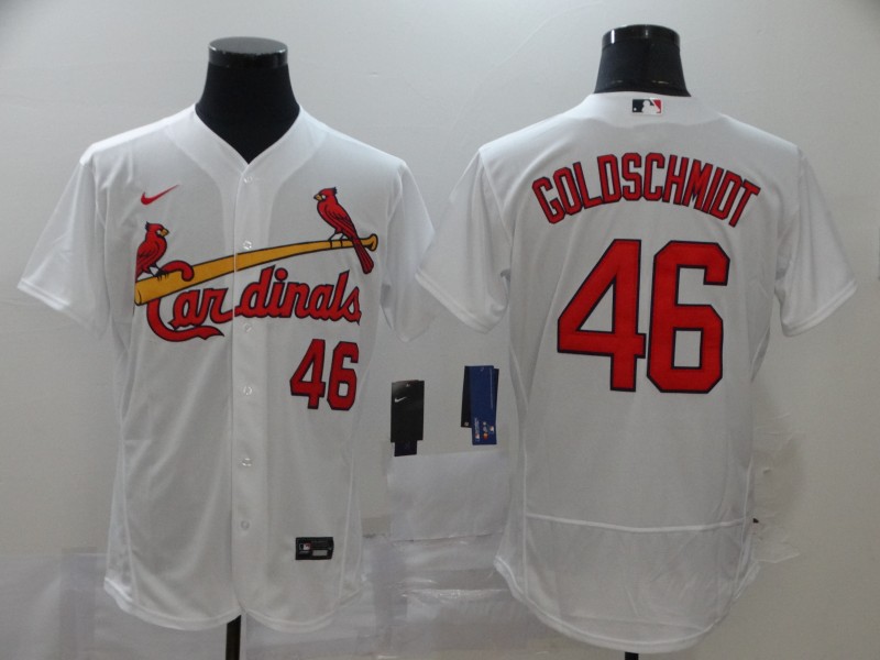 St. Louis Cardinals #46 Paul Goldschmidt White Flex Base Stitched Jersey - Zenithce