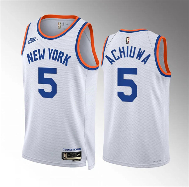 New York Knicks #5 Precious Achiuwa White 2021-22 City Edition Stitched Jersey - Zenithce