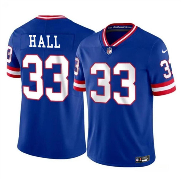 New York Giants #33 Hassan Hall Royal 2023 F.U.S.E. Throwback Limited Stitched Jersey - Zenithce