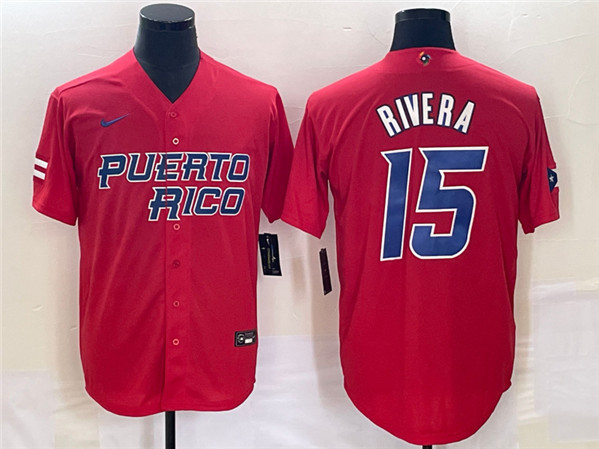 Puerto Rico #15 Emmanuel Rivera 2023 Red World Classic Stitched Jersey - Zenithce