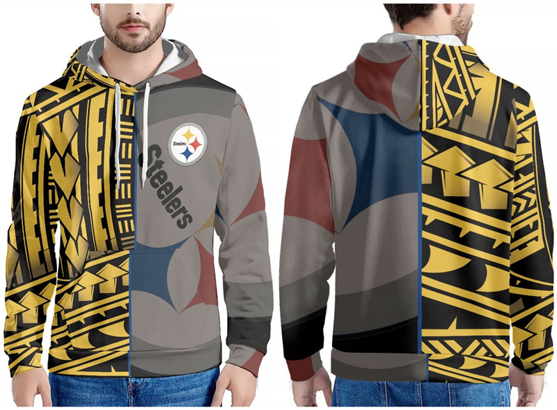 Pittsburgh Steelers Yellow Gold Gray Pullover Hoodie - Zenithce