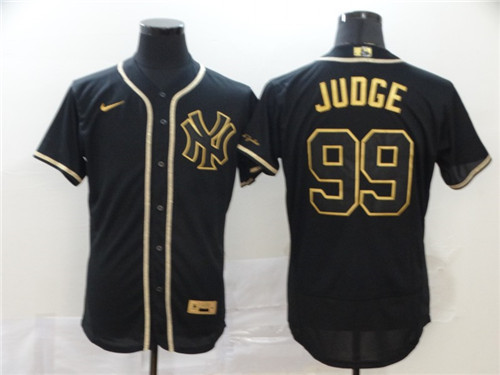 New York Yankees #99 Aaron Judge Black Golden Flex Base Stitched Jersey - Zenithce