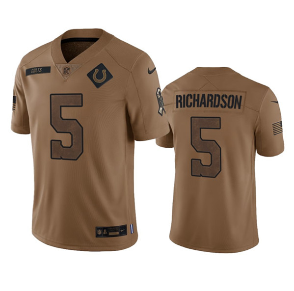 Indianapolis Colts #5 Anthony Richardson 2023 Brown Salute To Sertvice Limited Stitched Jersey - Zenithce