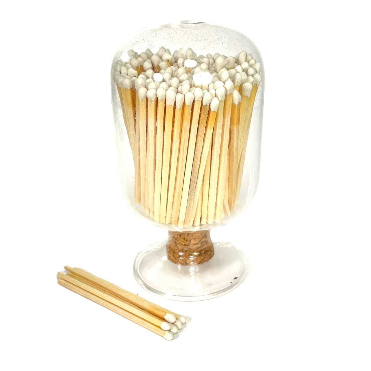 Decorative Glass Matches Cloche Includes Matches!!! & 3 Free Striker Strips!!! - Zenithce