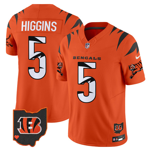 Cincinnati Bengals #5 Tee Higgins Orange F.U.S.E. Special Vapor Untouchable Limited Stitched Jersey - Zenithce