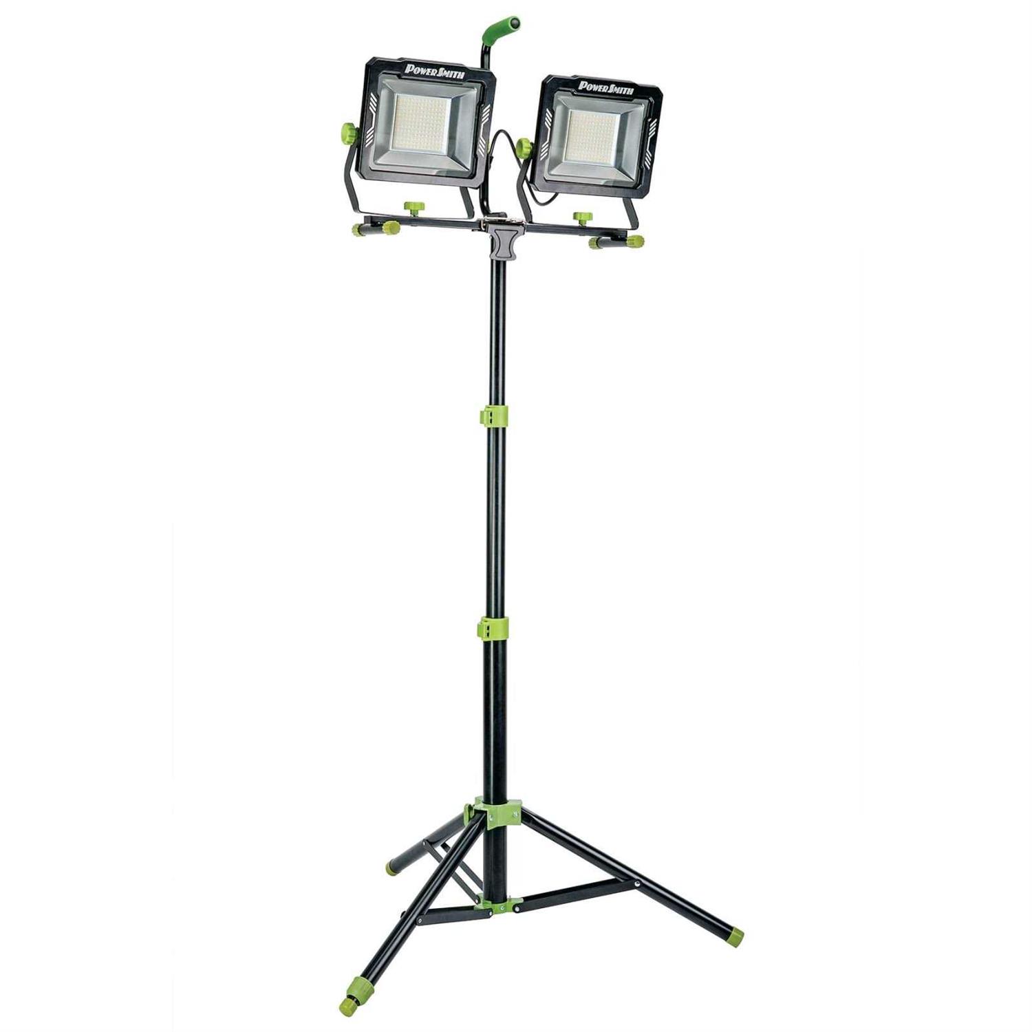 PowerSmith PWLD080T 8000-Lumen Dual-Head LED Work Light with 52-inch Tripod - Zenithce