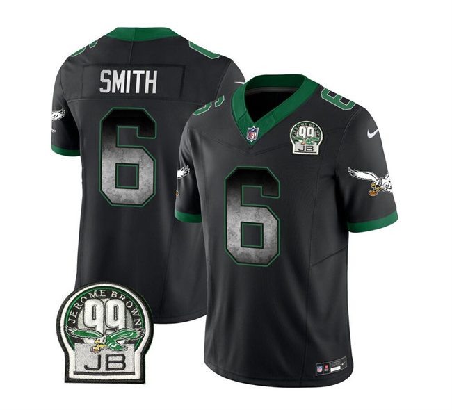 Philadelphia Eagles #6 DeVonta Smith Black 2023 F.U.S.E. Throwback Vapor Untouchable Limited Stitched Jersey - Zenithce