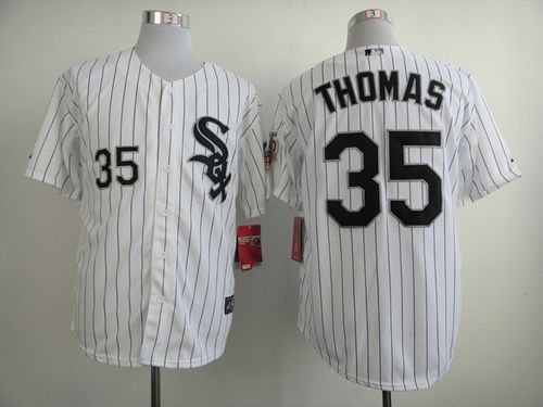 White Sox #35 Frank Thomas White W75th Anniversary Commemorative Patch Stitched Jersey - Zenithce