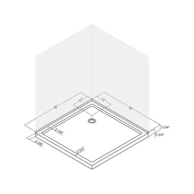 DreamLine DLT-1034482 SlimLine 34 in. x 48 in. Double Threshold Shower Base - Zenithce