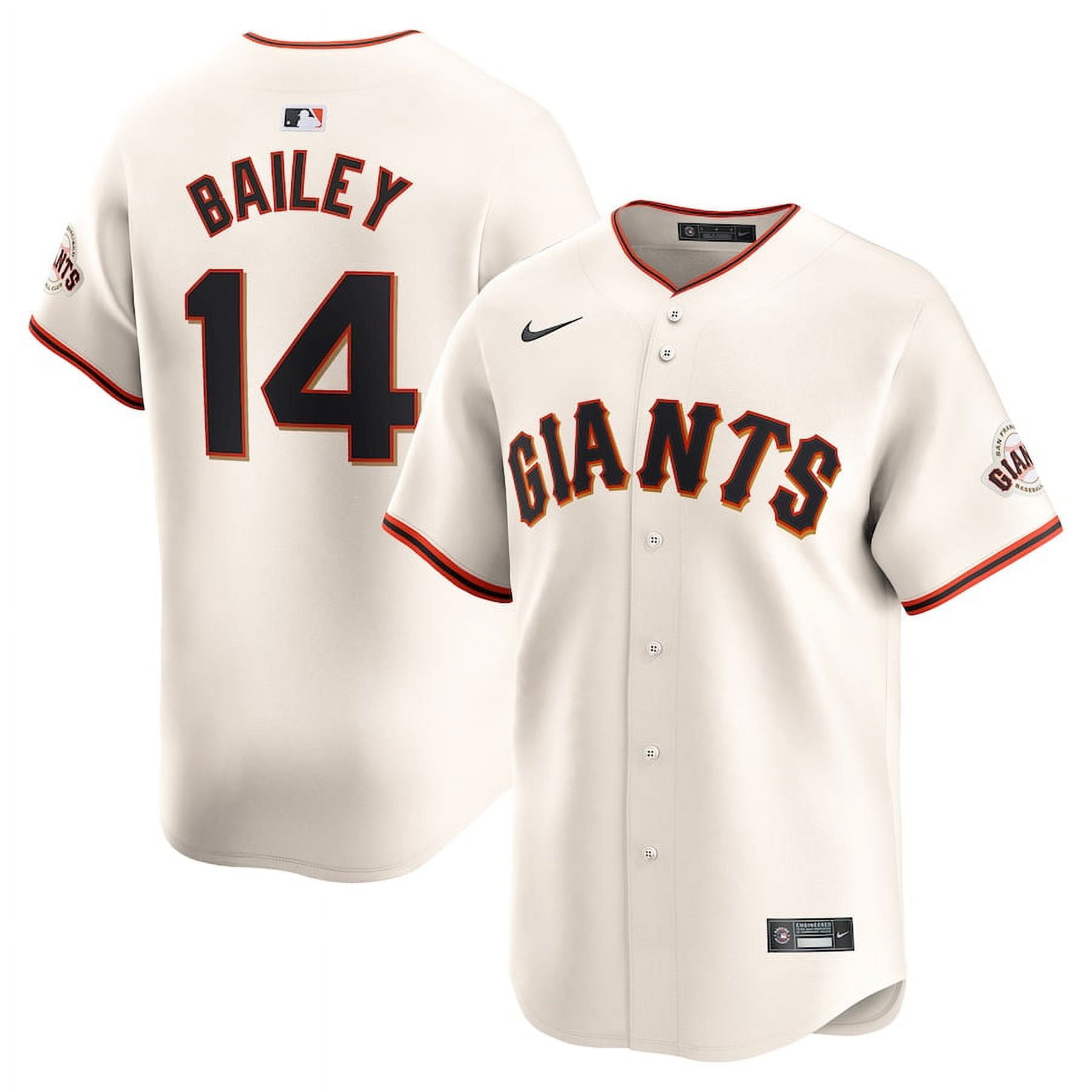 San Francisco Giants #14 Patrick Bailey Cream 2024 Home Limited Stitched Jersey - Zenithce