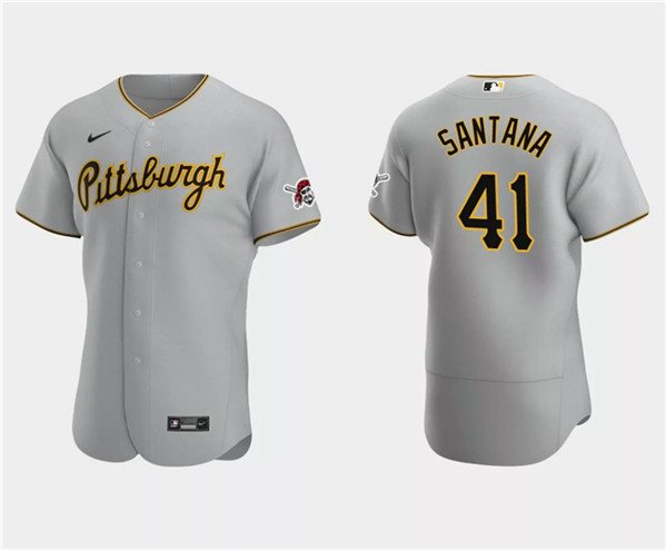 Pittsburgh Pirates #41 Carlos Santana Gray Flex Base Stitched Jersey - Zenithce