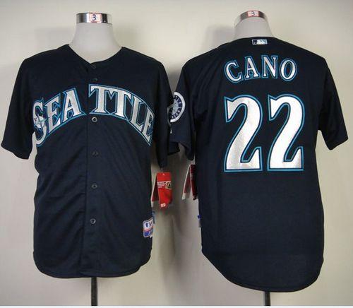 Mariners #22 Robinson Cano Navy Blue Cool Base Stitched Jersey - Zenithce