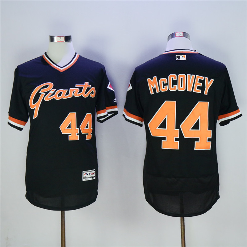 San Francisco Giants #44 Willie McCovey Black Throwback Flexbase Stitched Jersey - Zenithce