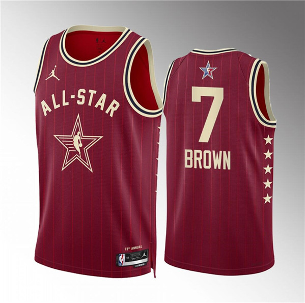 2024 All-Star #7 Jaylen Brown Crimson Stitched Jersey - Zenithce
