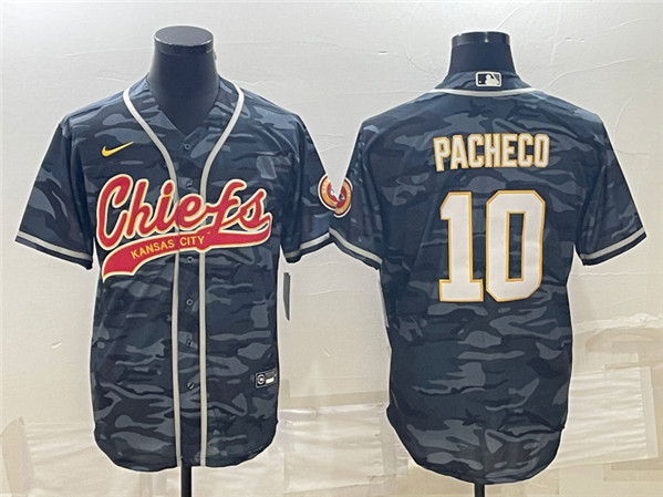 Kansas City Chiefs #10 Isiah Pacheco Gray Camo With Patch Cool Base Stitched Jersey - Zenithce
