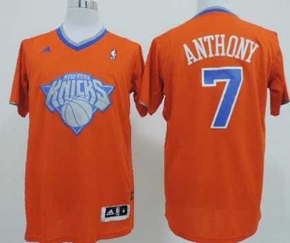 New York Knicks #7 Carmelo Anthony Revolution 30 Swingman 2013 Christmas Day Orange Jersey - Zenithce