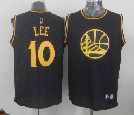 Golden State Warriors #10 David Lee Revolution 30 Swingman 2014 Black With Gold Jersey - Zenithce