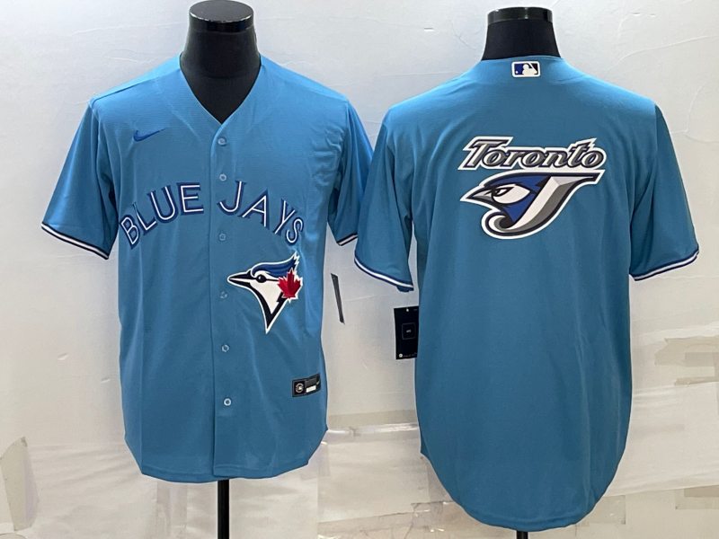 Toronto Blue Jays Light Blue Team Big Logo Cool Base Stitched Jersey - Zenithce