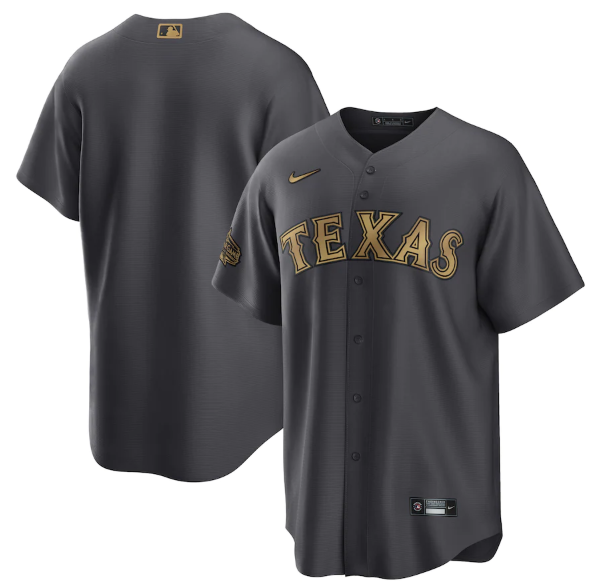 Texas Rangers Blank 2022 All-Star Charcoal Cool Base Stitched Jersey - Zenithce