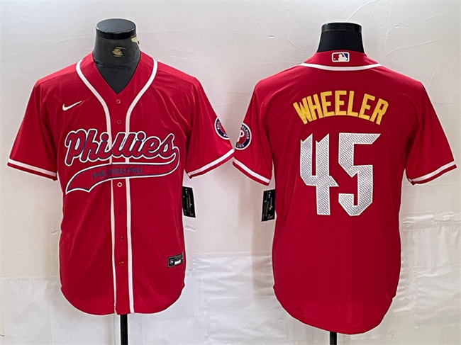 Philadelphia Phillies #45 Zack Wheeler Red 2024 City Connect Stitched Jersey - Zenithce