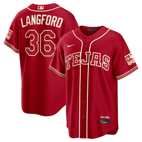 Texas Rangers #36 Wyatt Langford Red 2026 City Connect Stadium Stitched Jersey - Zenithce