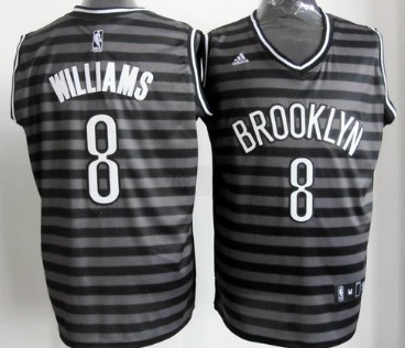 Brooklyn Nets #8 Deron Williams Gray With Black Pinstripe Jersey - Zenithce