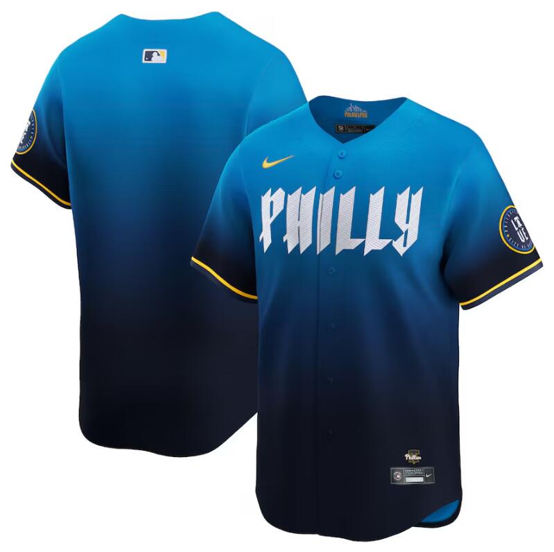 Philadelphia Phillies Blank Blue 2024 City Connect Limited Stitched Jersey - Zenithce
