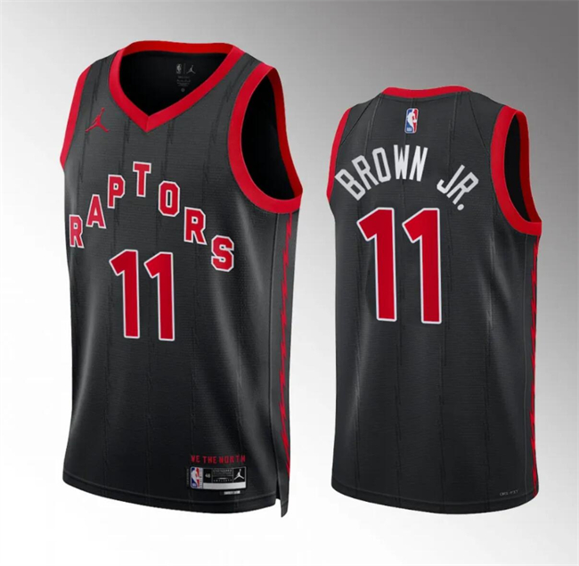 Toronto Raptors #11 Bruce Brown Jr Black Statement Edition Jersey - Zenithce