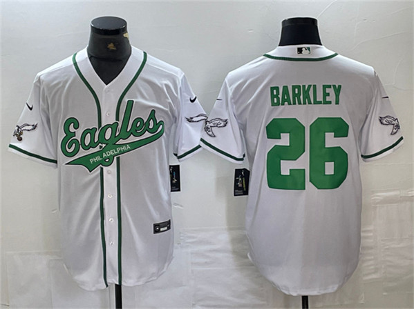 Philadelphia Eagles #26 Saquon Barkley White Cool Base Stitched Jersey - Zenithce