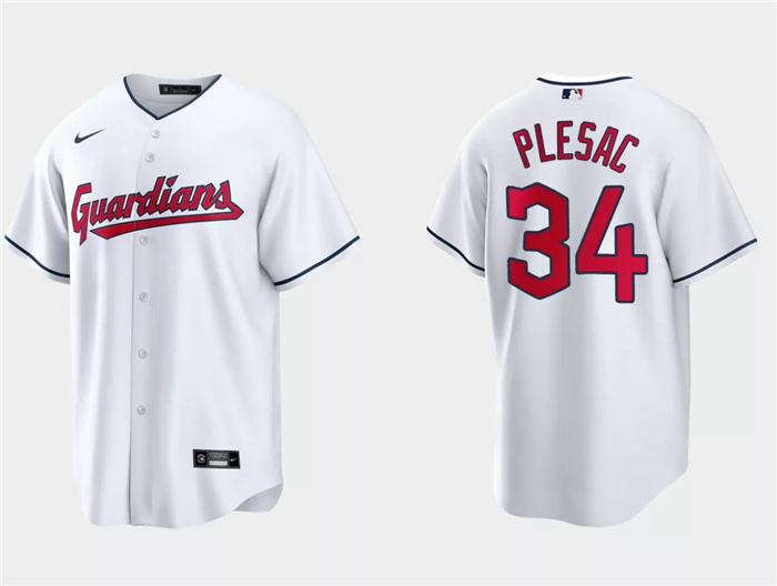 Cleveland Guardians #34 Zach Plesac White Cool Base Stitched Jersey - Zenithce
