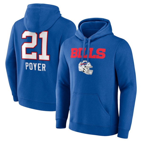 Buffalo Bills #21 Jordan Poyer Blue Team Wordmark Player Name Number Pullover Hoodie - Zenithce