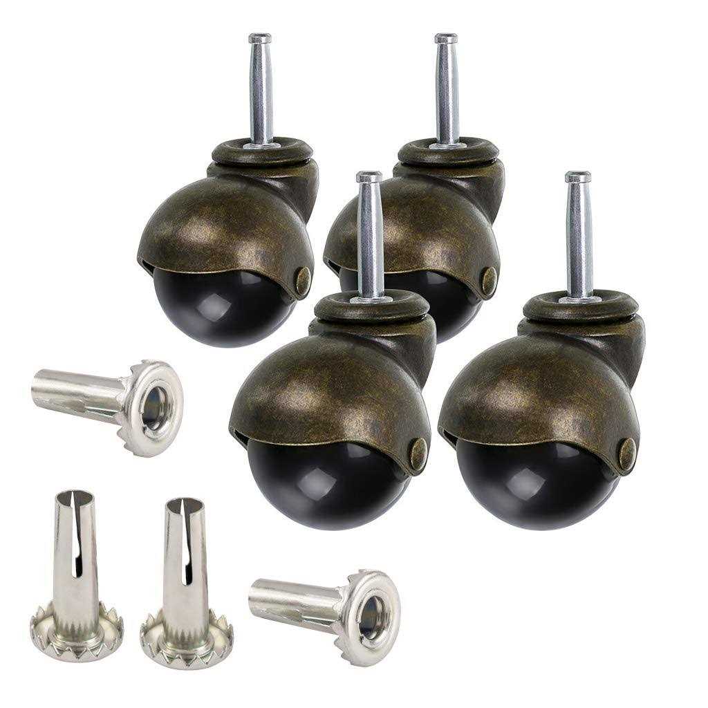 Skelang Ball Caster Stem Caster Wheel with Sockets Vintage Antique Swivel Caster for Furniture - Zenithce