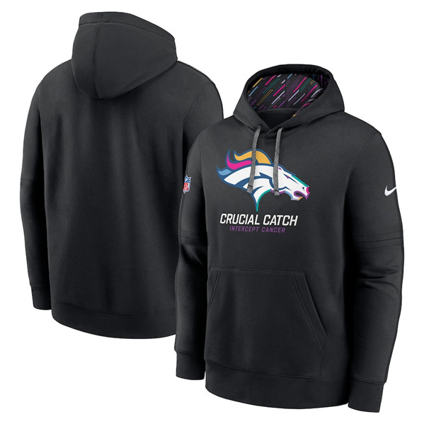 Denver Broncos Black 2024 Crucial Catch Club Pullover Hoodie - Zenithce