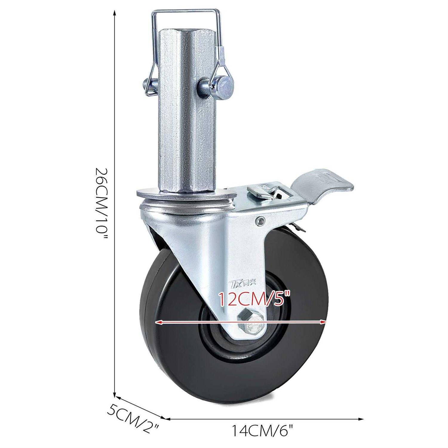 VEVOR 5 Scaffolding Swivel Caster with Dual Locking Stem JLTX13-5-4XJL32FGV0 - Zenithce