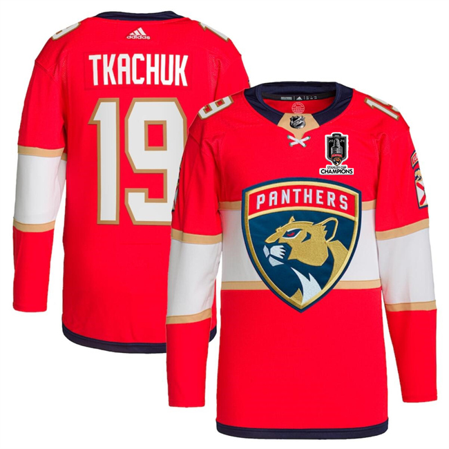 Florida Panthers #19 Matthew Tkachuk Red Home 2024 Stanley Cup Champions Stitched Jersey - Zenithce