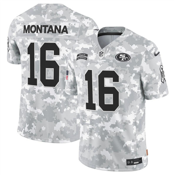 San Francisco 49ers #16 Joe Montana 2024 F.U.S.E. Arctic Camo Salute To Service Limited Stitched Jersey - Zenithce