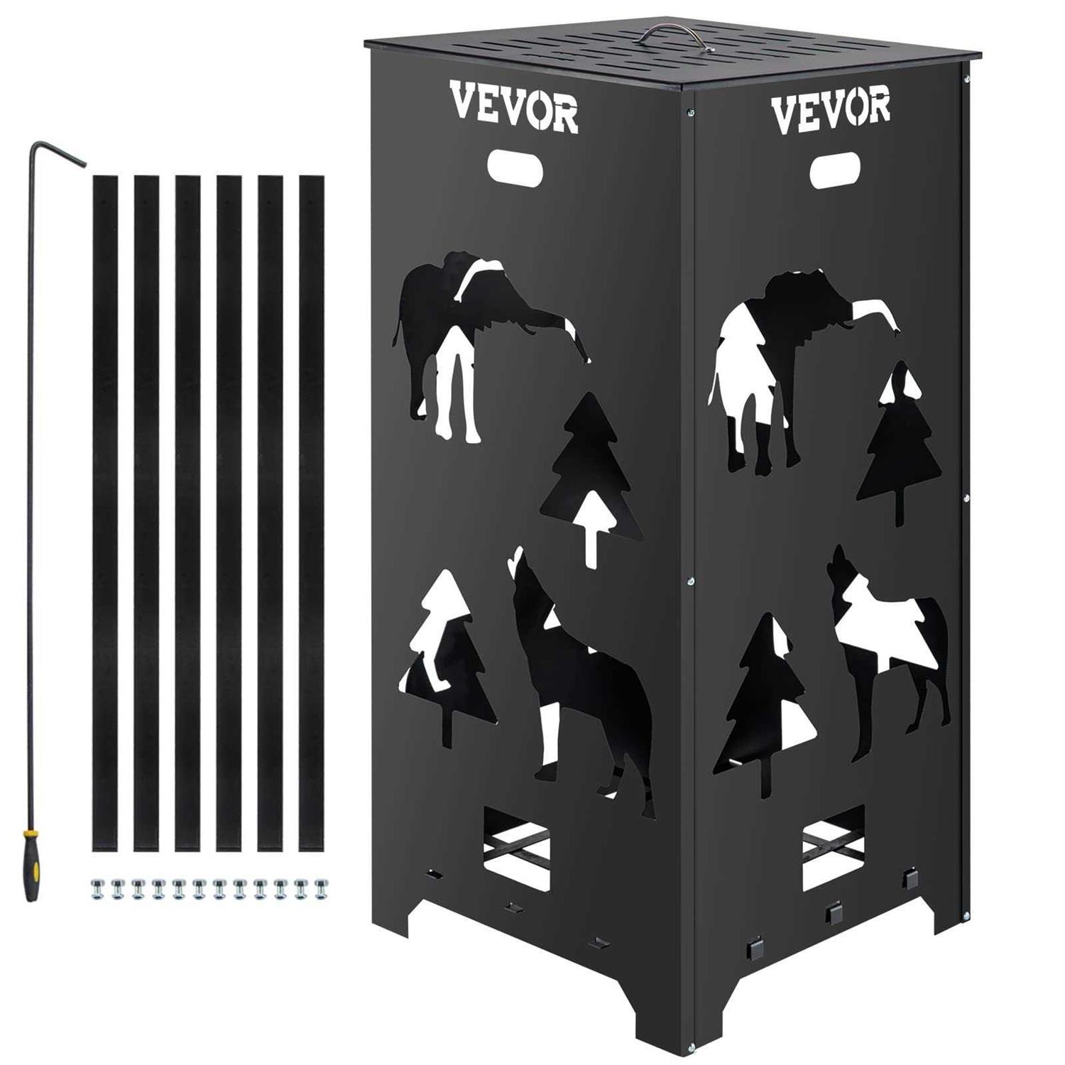 Vevor Burn Barrel Burn Cage, Carbon Steel Cage Incinerator, Incinerator Barrel with Lid and Handle for Outdoors - Zenithce