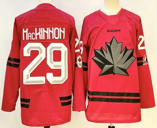 Canada #29 Nathan MacKinnon Red Stitched Jersey - Zenithce