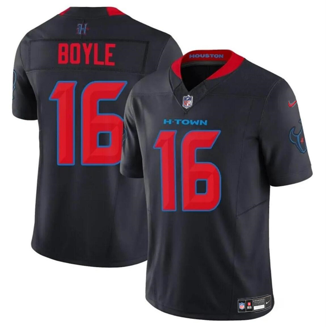 Houston Texans #16 Tim Boyle Navy 2024 2nd Alternate F.U.S.E Vapor Stitched Jersey - Zenithce