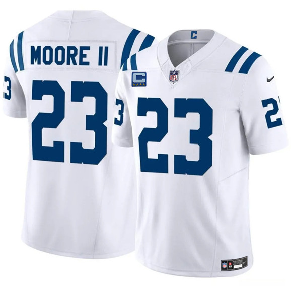 Indianapolis Colts #23 Kenny Moore II White 2025 F.U.S.E. With 4-Star C Patch Vapor Limited Stitched Jersey - Zenithce