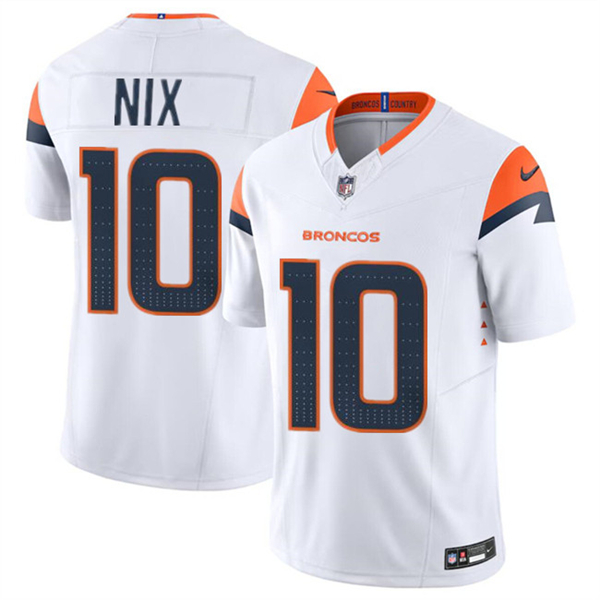 Denver Broncos #10 Bo Nix White 2024 Draft F.U.S.E. Vapor Limited Stitched Jersey - Zenithce