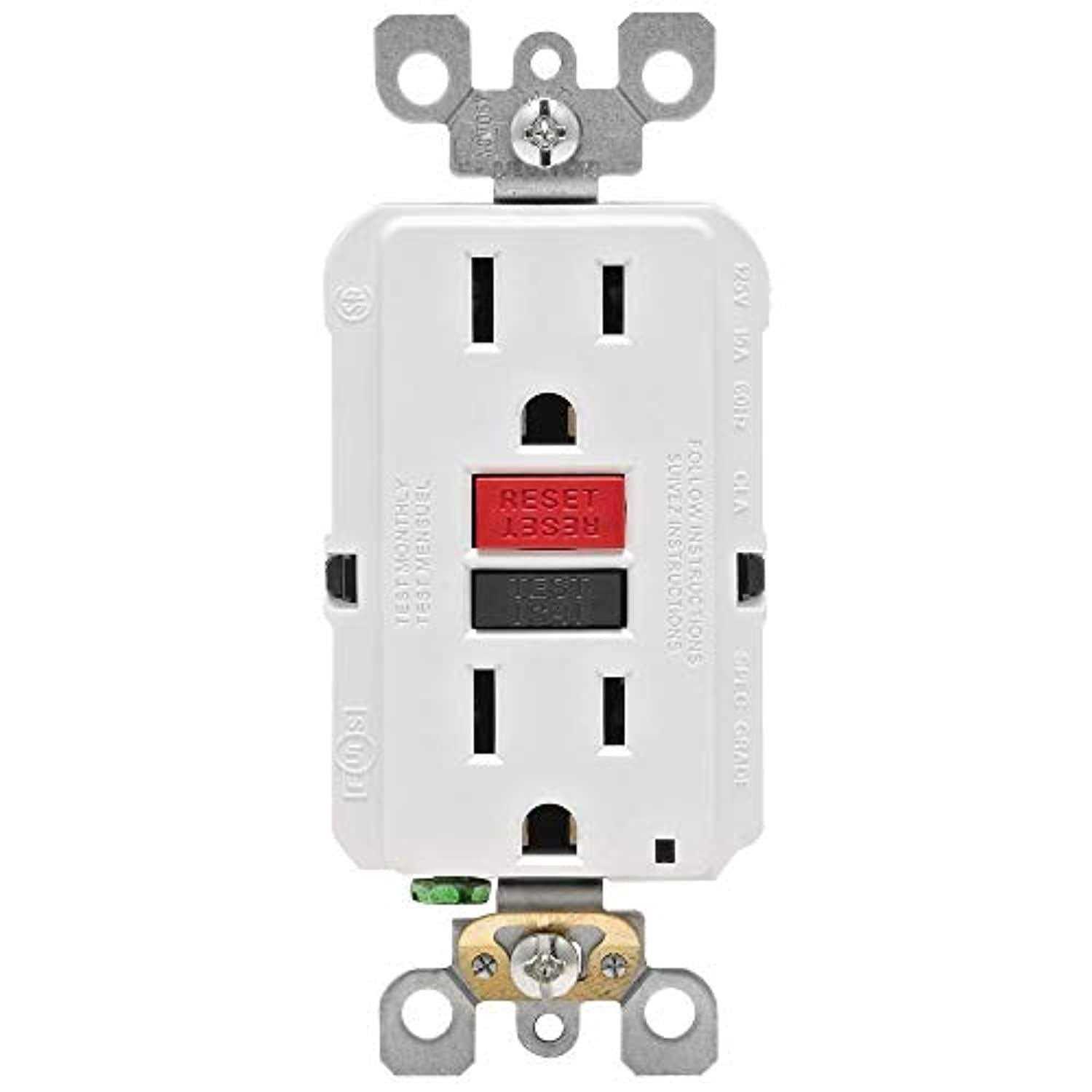 Leviton 15 Amp 125-Volt Duplex SmarTest Self-Test SmartlockPro Tamper Resistant GFCI Outlet - Zenithce