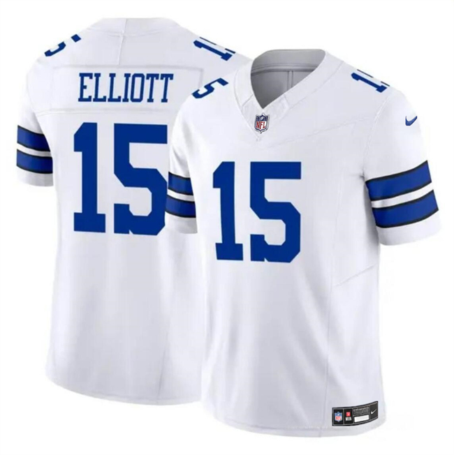 Dallas Cowboys #15 Ezekiel Elliott White 2023 F.U.S.E Vapor Untouchable Limited Stitched Jersey - Zenithce