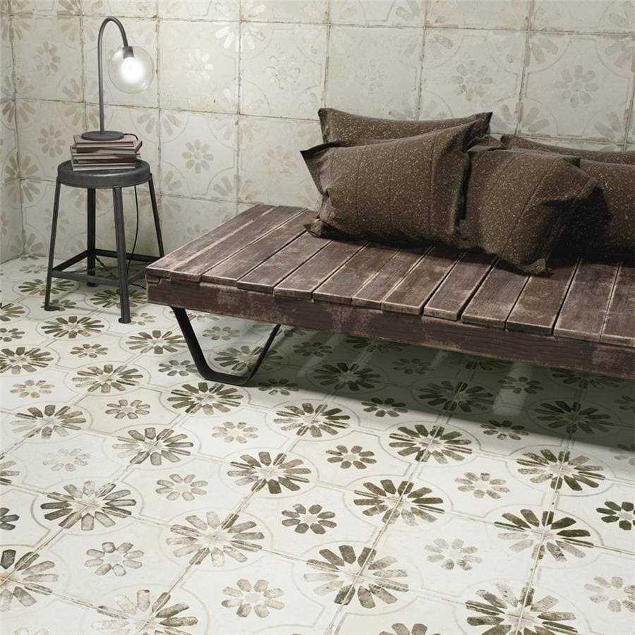 Merola Tile Kings Blume Sage 17-5/8 in. x 17-5/8 in. Ceramic Floor and Wall Tile - Zenithce