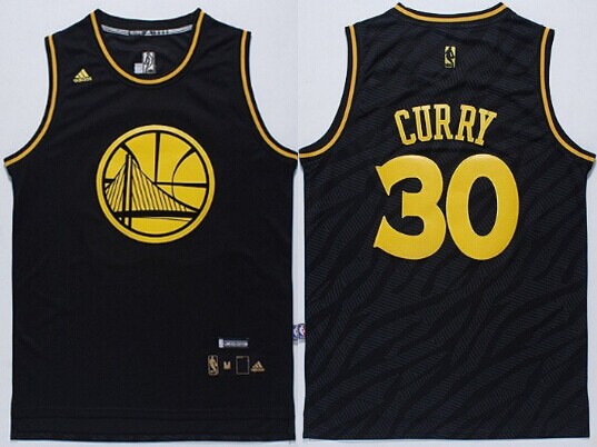 Golden State Warriors #30 Stephen Curry Revolution 30 Swingman 2014 Black With Gold Jersey - Zenithce